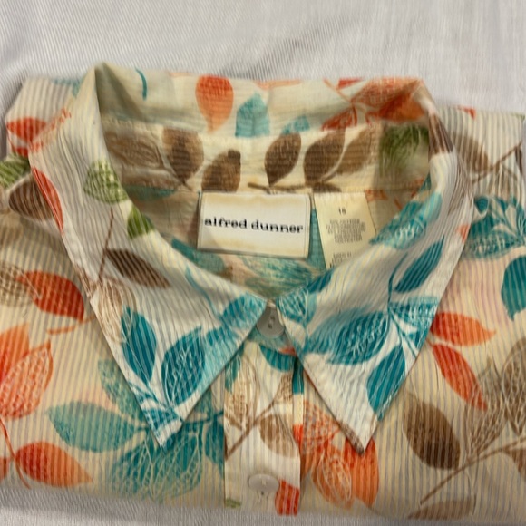 11132 VINTAGE Alfred Dunner floral button down top shirt blouse SZ 16 - Picture 5 of 7